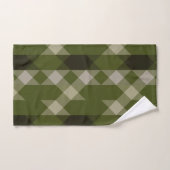 olive green geometric pattern badhandtuch set (Handtuch)