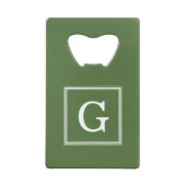 Olive Green Gerahmt Monogram Geldbeutel Flaschenöffner (Rückseite)