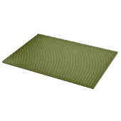 Olive Green Gingham-15x11 GLASS CUTTING BOARD Schneidebrett (Ecke)