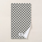 Olive green Gingham Family Monogram Farm Badhandtuch Set (Handtuch)