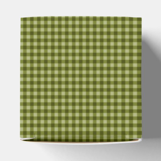 Olive Green Gingham-GASTGESCHENK BOX, Quadratbox Geschenkschachtel (Oben)