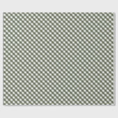Olive Green Gingham Gemustert Geschenkpapier (Flach)