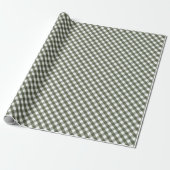 Olive Green Gingham Gemustert Geschenkpapier (Ungerollt)