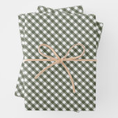 Olive Green Gingham Gemustert Geschenkpapier Set (Beispiel)
