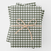 Olive Green Gingham Gemustert Geschenkpapier Set (Beispiel)