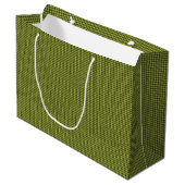 Olive Green Gingham-GIFT BAG L Große Geschenktüte (Vorderseite Schrägansicht)