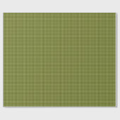 Olive Green Gingham GIFT WRAPPING PAPIER Geschenkpapier (Flach)
