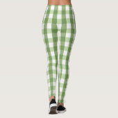 Olive Green Gingham Kariert Trendy Pattern Leggings (Rückseite)