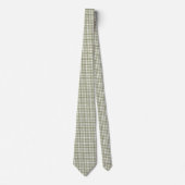 Olive Green Gingham Kariertes Pattern Urlaub Krawatte (Vorderseite)