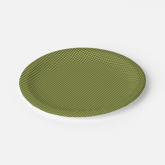 Olive Green Gingham-PAPER PARTY TELLER (Schrägansicht)