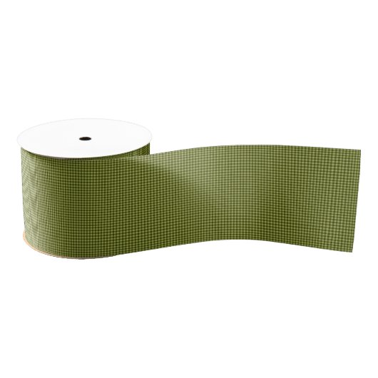 Olive Green Gingham-RIBBON SPOOL Ripsband (Spule)