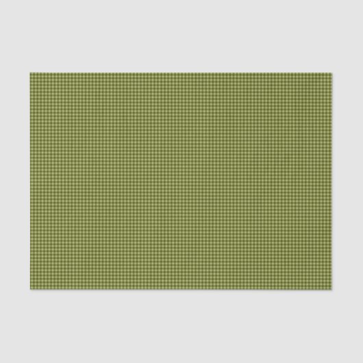 Olive Green Gingham TISSUE WRAPPING PAPIER (Vorderseite)