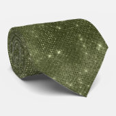 Olive Green Glitzer Krawatte (Gerollt)