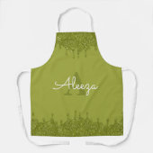 Olive Green Glitzer Tropfen Schürze (Vorderseite)