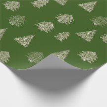 Olive Green Glitzer Weihnachtsbäume