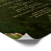 Olive Green Gold Agate Wedding Table Menu Poster (Ecke)