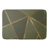 Olive Green Gold Bronze Geometric Glam Chic Badematte (Vorderseite)