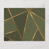Olive Green Gold Bronze Geometric Modern Rett Date (Rückseite)