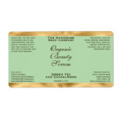 Olive Green & Gold Cosmetics Dropper Bottle Label (Vorne)