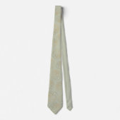 Olive Green Gold Floral Wedding Neck Tie Krawatte (Vorderseite)