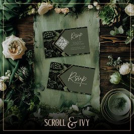 Olive Green & Gold Frame UAWG Begleitkarte