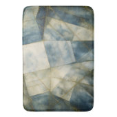 Olive Green Gold Geometric Abstrakt Natural Badematte (Vorderseite Vertikal)