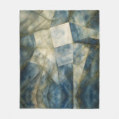 Olive Green Gold Geometric Abstrakt Natural Fleecedecke (Vorderseite)