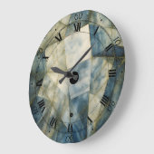 Olive Green Gold Geometric Abstrakt Natural Große Wanduhr (Winkel)