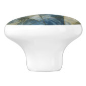 Olive Green Gold Geometric Abstrakt Natural Keramikknauf (Seitenansicht)