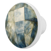 Olive Green Gold Geometric Abstrakt Natural Keramikknauf (Rechts)