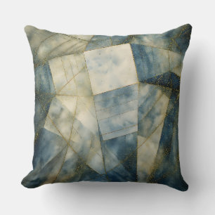 Olive Green Gold Geometric Abstrakt Natural Kissen
