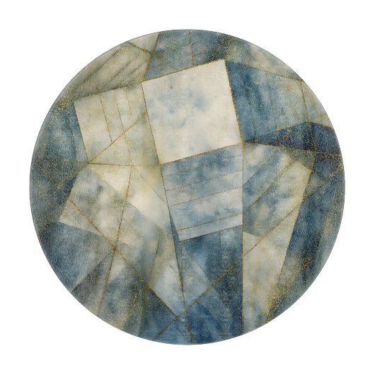 Olive Green Gold Geometric Abstrakt Natural Schneidebrett (Vorderseite)