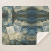 Olive Green Gold Geometric Abstrakt Natural Sherpadecke (Vorderseite (Horizontal))