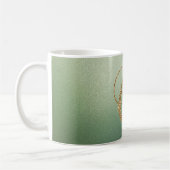 Olive Green Gold Glitzer Letter C Kaffeetasse (Links)