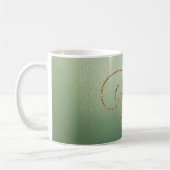 Olive Green Gold Glitzer Letter D Kaffeetasse (Links)