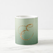 Olive Green Gold Glitzer Letter E Kaffeetasse (Mittel)