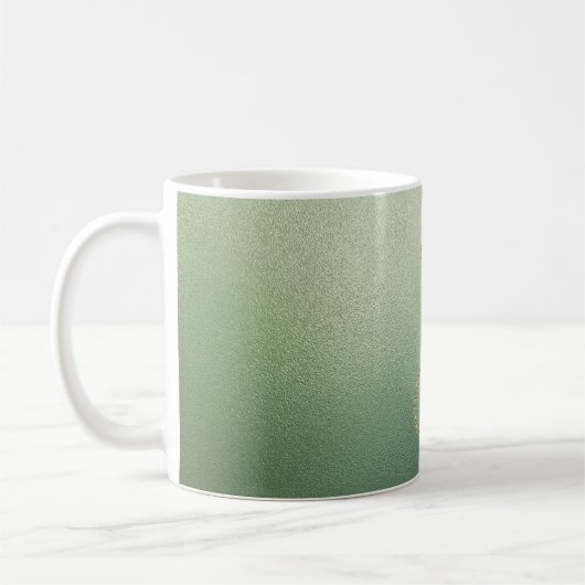 Olive Green Gold Glitzer Letter I (wie in Isabel) Kaffeetasse (Links)