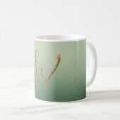 Olive Green Gold Glitzern Letter W Kaffeetasse (VorderseiteRechts)