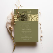 Olive Green Gold Islamische Hochzeit Folieneinladung