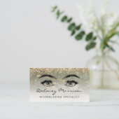 Olive Green Gold Marmor Augen QR Code Microblading Visitenkarte (Stehend Vorderseite)