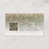 Olive Green Gold Marmor Augen QR Code Microblading Visitenkarte (Rückseite)