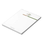 Olive Green Gold Monogram Simple Modern Notizblock (Rotiert)