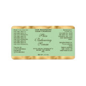 Olive Green & Gold Small Dropper Bottle Label  Adressaufkleber (Vorne)