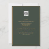 Olive Green Gold Text Script Elegante Moderne Invi Einladung (Rückseite)