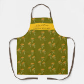 Olive Green Grandma stylish floral pattern apron Schürze (Vorderseite)