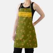 Olive Green Grandma stylish floral pattern apron Schürze (InSitu)