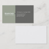 Olive Green & Gray Visitenkarte (Vorne/Hinten)