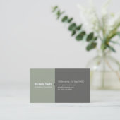 Olive Green & Gray Visitenkarte (Stehend Vorderseite)