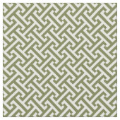 Olive Green Greece Schlüsselmuster Stoff (Nahaufnahme)