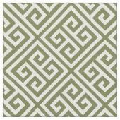 Olive Green Greece Schlüsselmuster Stoff (Nahaufnahme)